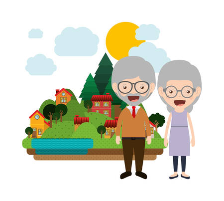 happy grandparents design, vector illustration eps10 graphicのイラスト素材