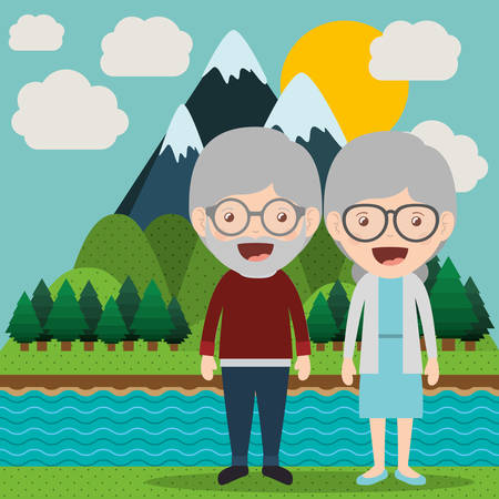 happy grandparents design, vector illustration eps10 graphicのイラスト素材
