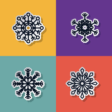 snowflake icon design, vector illustration eps10 graphicのイラスト素材