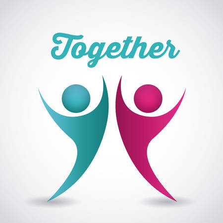 together concept design, vector illustration eps10 graphicのイラスト素材