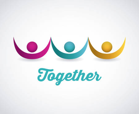together concept design, vector illustration eps10 graphicのイラスト素材