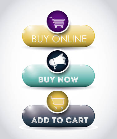 buy online button design, vector illustration eps10 graphicのイラスト素材