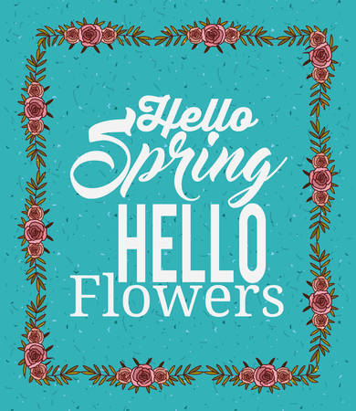 hello spring design, vector illustration eps10 graphicのイラスト素材