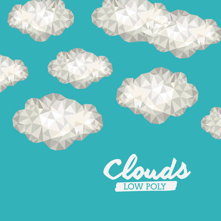 clouds low poly design, vector illustration eps10 graphicのイラスト素材