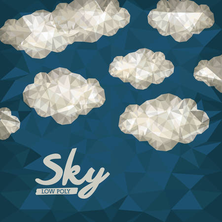 clouds low poly design, vector illustration eps10 graphicのイラスト素材