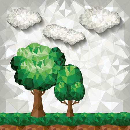 forest landscape design, vector illustration eps10 graphicのイラスト素材