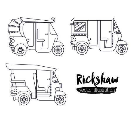 rickshaw transportation design, vector illustration eps10 graphicのイラスト素材