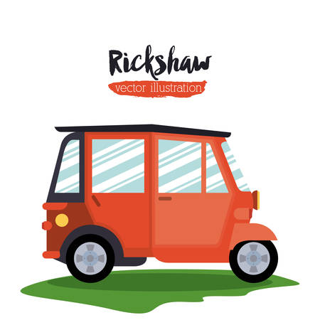 rickshaw transportation design, vector illustration eps10 graphicのイラスト素材