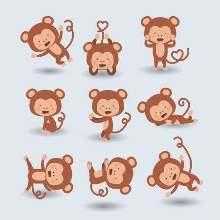 cute monkey  design, vector illustration eps10 graphicのイラスト素材