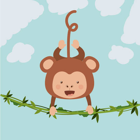 cute monkey  design, vector illustration eps10 graphicのイラスト素材