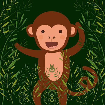 cute monkey  design, vector illustration eps10 graphicのイラスト素材