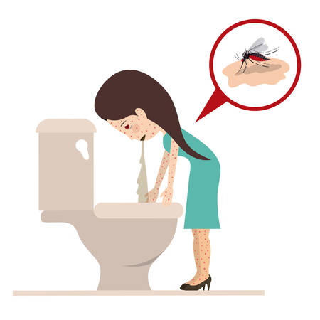 sick from mosquito bite design, vector illustration eps10 graphicのイラスト素材
