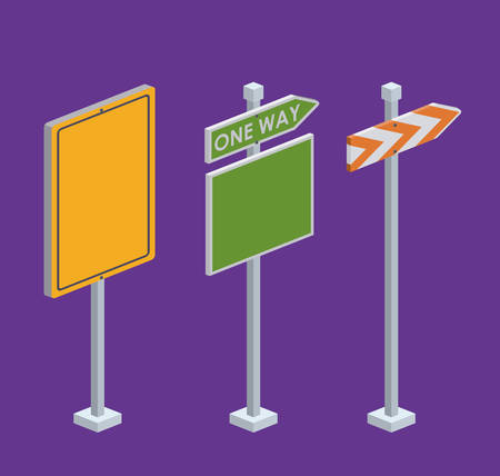 isometrics road sign design, vector illustration eps10 graphicのイラスト素材