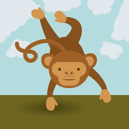 Illustration for cute monkey  design, vector illustration eps10 graphic - Royalty Free Image