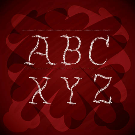 alphabet written on chalk board design, vector illustration eps10 graphicのイラスト素材