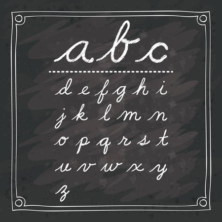 alphabet written on chalkboard design, vector illustration eps10 graphicのイラスト素材