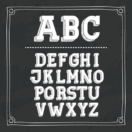 alphabet written on chalkboard design, vector illustration eps10 graphicのイラスト素材
