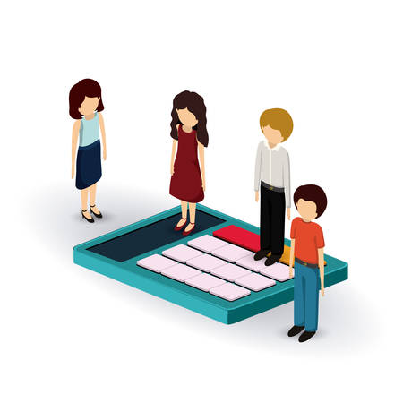 businesspeople isometrics design, vector illustration eps10 graphicのイラスト素材