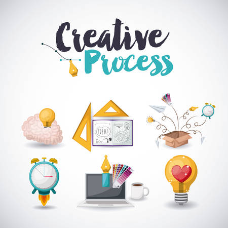 creative process  design, vector illustration eps10 graphicのイラスト素材
