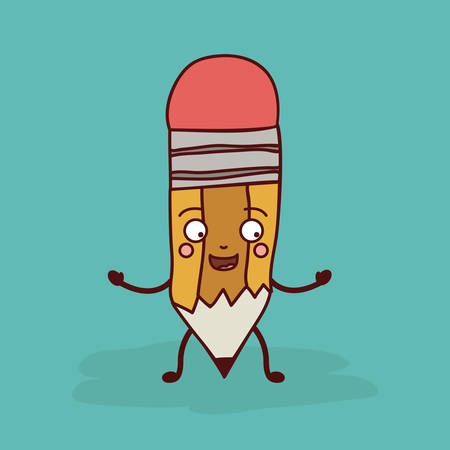 pencil character design, vector illustration eps10 graphicのイラスト素材