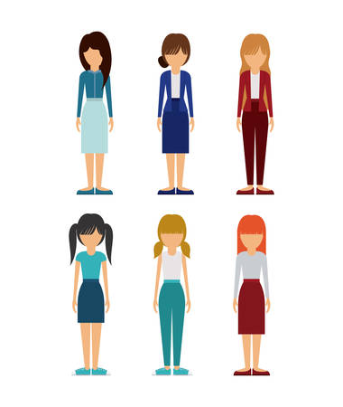 group of young women design, vector illustration eps10 graphicのイラスト素材
