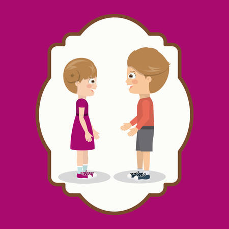 pair of children design, vector illustration eps10 graphicのイラスト素材