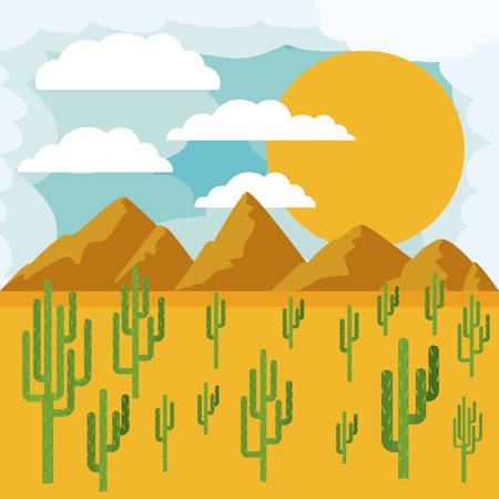 desert landscape design, vector illustration eps10 graphicのイラスト素材