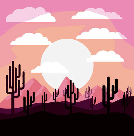 desert landscape design, vector illustration eps10 graphicのイラスト素材