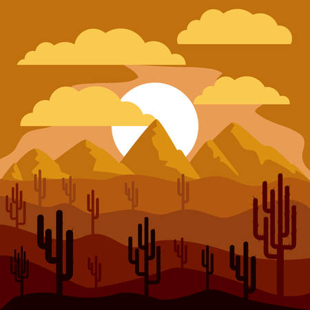 desert landscape design, vector illustration eps10 graphicのイラスト素材