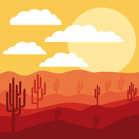 desert landscape design, vector illustration eps10 graphicのイラスト素材