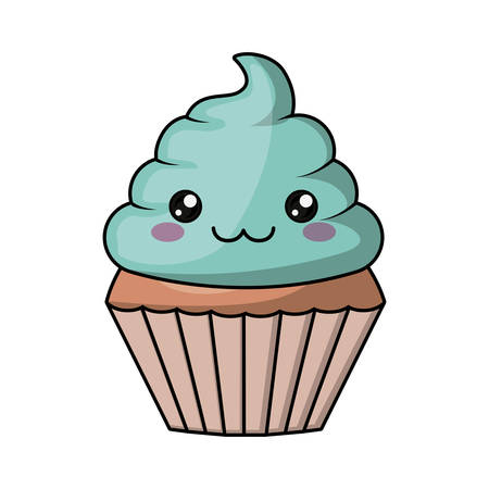 cupcake character isolated icon design, vector illustration  graphicのイラスト素材