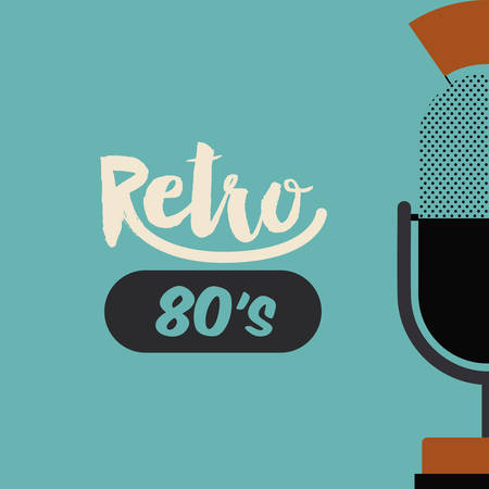 retro microphone poster isolated icon design, vector illustration  graphicのイラスト素材