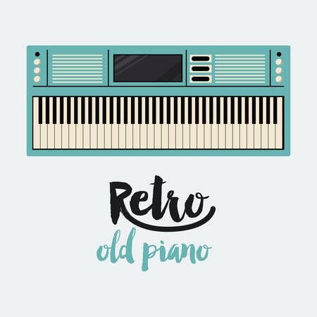 retro piano  poster isolated icon design, vector illustration  graphicのイラスト素材