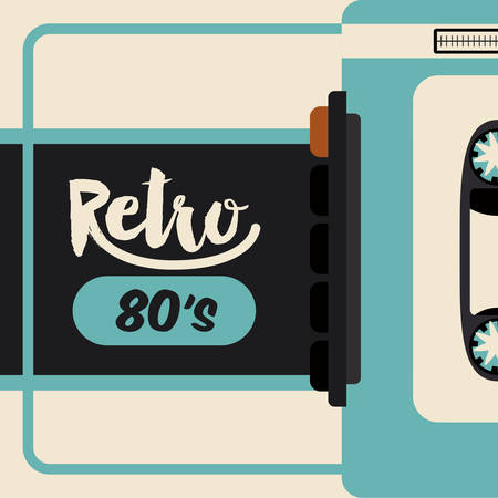 retro cassette poster isolated icon design, vector illustration  graphicのイラスト素材