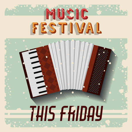 retro music festival poster isolated icon design, vector illustration  graphicのイラスト素材