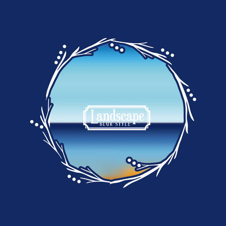 landscape frame with blur background isolated icon design, vector illustration  graphicのイラスト素材