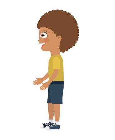 boy standing looking aside isolated icon design, vector illustration  graphicのイラスト素材