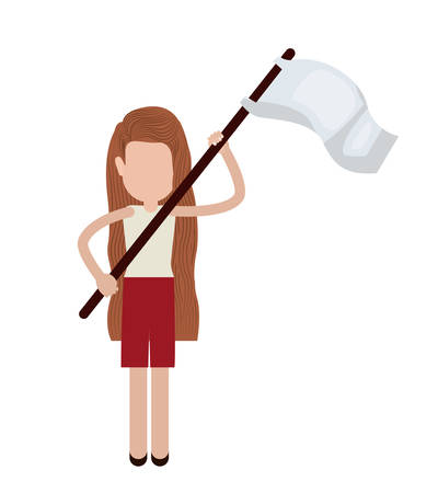 people protesting with signs and notices isolated icon design, vector illustration  graphicのイラスト素材