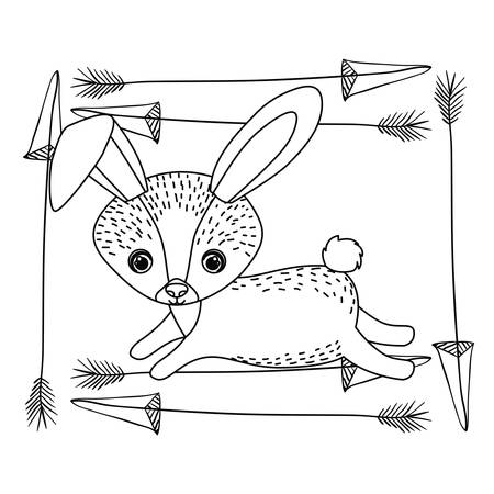 animal drawing style boho icon vector illustration graphicのイラスト素材