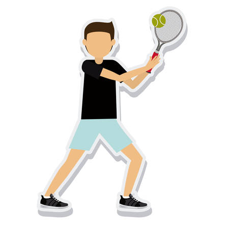 person figure athlete tennis sport icon vector illustration designのイラスト素材