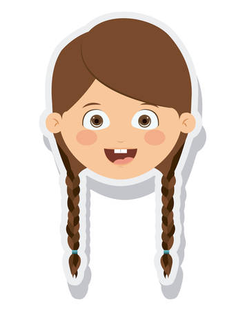 head little girl smiling isolated vector illustration designのイラスト素材