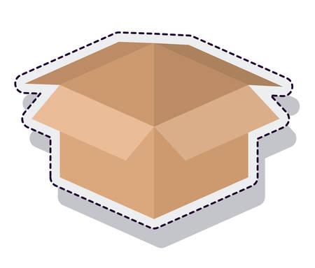 box carton packing isolated icon vector illustration designのイラスト素材