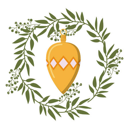 merry christmas wreath decoration vector illustration designのイラスト素材