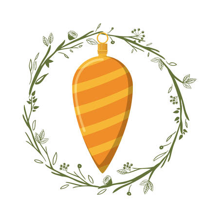 merry christmas wreath decoration vector illustration designのイラスト素材