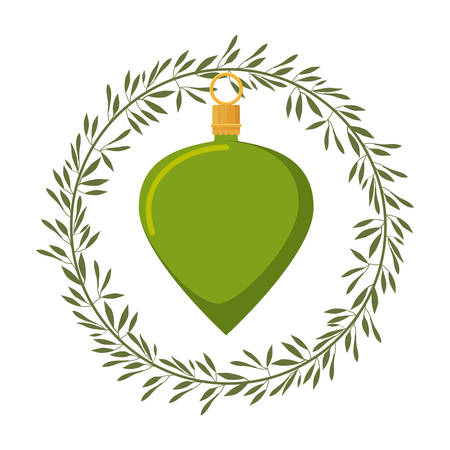 merry christmas wreath decoration vector illustration designのイラスト素材