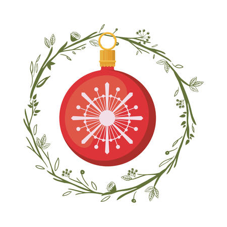 merry christmas wreath decoration vector illustration designのイラスト素材