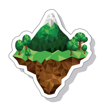 mountain landscape isometric icon vector illustration designのイラスト素材