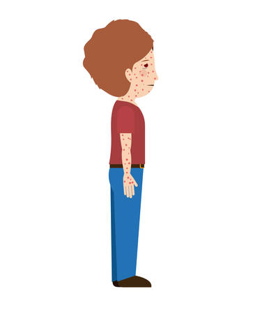 avatar person sick isolated vector illustration designのイラスト素材