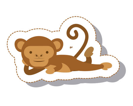 funny monkey isolated icon vector illustration designのイラスト素材