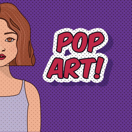 young woman pop art style vector illustration designのイラスト素材